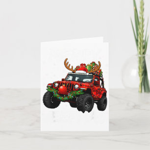 Frohe Jeep-Weihnachten hässliches Licht-Rentier-Ch Karte