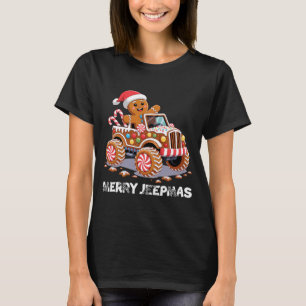Frohe Jeep-Weihnachten hässliches Licht-Rentier-We T-Shirt