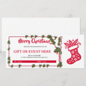 Frohe Jolly-Weihnachtsstrumpf-Geschenkgutschein (Vorne/Hinten)