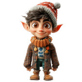 Frohe junge Weihnachts-Elf Weiße Geschenkartikel T Geschenkanhänger