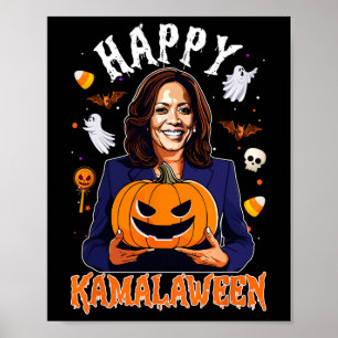 Frohe Kamalaween Kürbis Harris Halloween USA Wahl Poster