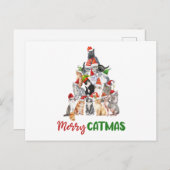 Frohe Katmas! Cat Christmas Tree Postkarte (Vorne/Hinten)