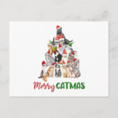 Frohe Katmas! Cat Christmas Tree Postkarte (Vorderseite)