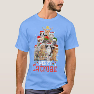 Frohe Katmas Weihnachtsgeschenk Lustige Katze Weih T-Shirt