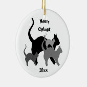 Frohe Katzen Keramik Ornament (Rechts)