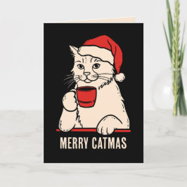 Frohe Katzen Mama und Katze Papa Feiertagskarte