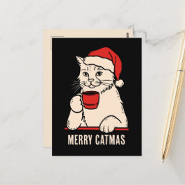 Frohe Katzen-Mama und Katzenpapa-Kaffeeliebhaber Postkarte