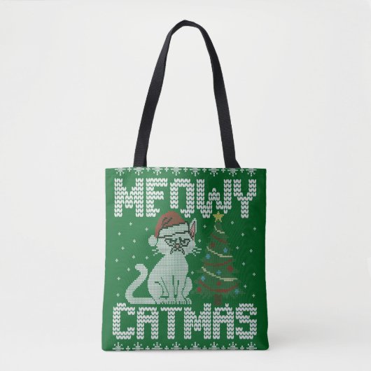 Frohe Katzenweihnachten, du dreckiges Tier Tasche (Vorderseite)