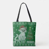 Frohe Katzenweihnachten, du dreckiges Tier Tasche (Rückseite)