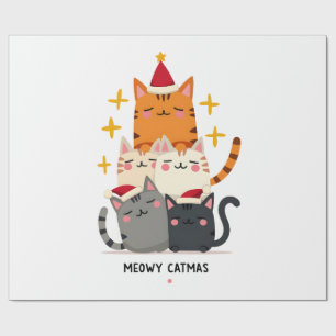 Frohe Katzenweihnachten Katze Weihnachtsbaum Xmas Geschenkpapier
