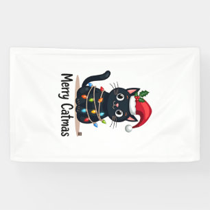 Frohe Katzenweihnachten Schwarze Katze Weihnachtsl Banner