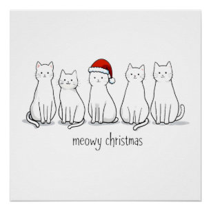 Frohe Katzenweihnachten Süße Kätzchen Katzen Weihn Poster