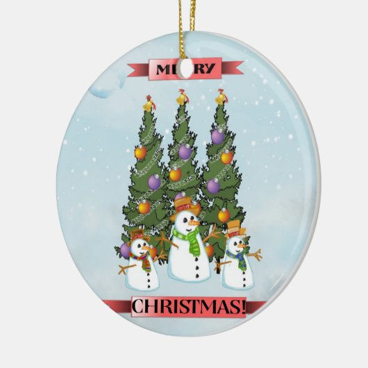 Frohe Keramik Ornament (Links)