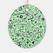 Frohe Keramik Ornament (Links)