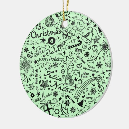 Frohe Keramik Ornament (Links)