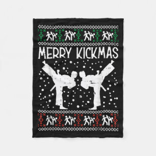Frohe Kickmas hässliche Weihnachten Karate Jiu Jit Fleecedecke