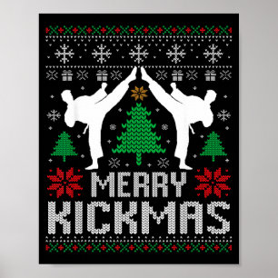 Frohe Kickmas Karate Jiu Jitsu hässliche Weihnacht Poster