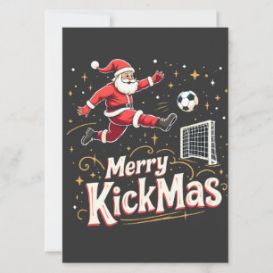 Frohe Kickmas Lustiger Weihnachtsmann Fußballfans Einladung