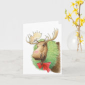 Frohe Kissmoose! Moose Christmas Card Karte (Gelbe Blume)