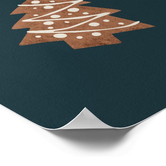 Frohe kleine Bites Weihnachtskekse Grün Poster (Ecke)