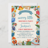 Frohe kleine Weihnachten 1. Geburtstag Einladung (Vorderseite)