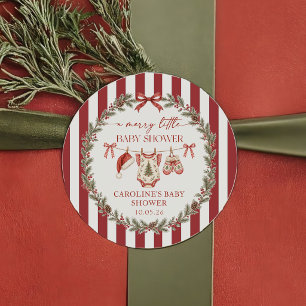 Frohe kleine Weihnachten Baby Shower Aufkleber