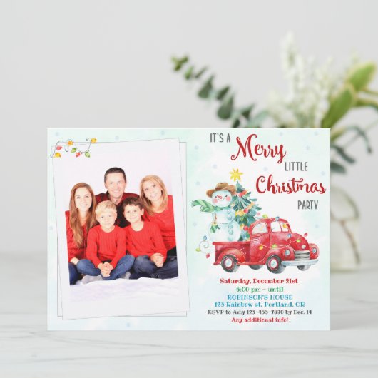 Frohe kleine Weihnachten Einladung Weihnachten Par (Stehend Vorderseite)