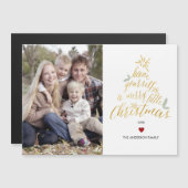 Frohe kleine Weihnachten - magnetische Fotokarte Magnetkarte (Vorne/Hinten)