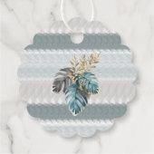 Frohe kleine Weihnachten Moderne Blue Foliage Wrea Geschenkanhänger (Rückseite)