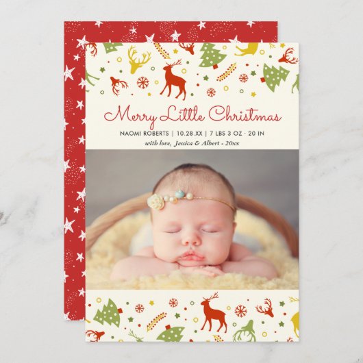 Frohe kleine Weihnachten New Geboren Baby First Xm (Vorne/Hinten)