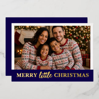 Frohe kleine Weihnachten Personalisiertes Foto und Folien Feiertagskarte