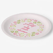 Frohe kleine Weihnachts-Blume Wreath Paper Teller (Schrägansicht)