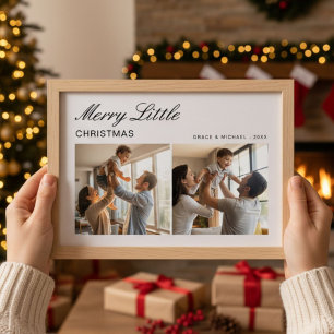 Frohe kleine Weihnachts-gemütliche Familienkarte Feiertagskarte