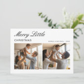 Frohe kleine Weihnachts-gemütliche Familienkarte Feiertagskarte (Stehend Vorderseite)