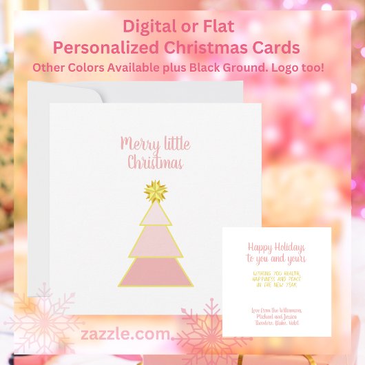 Frohe kleine Weihnachtsbaum Pink Moderne Minimalis Karte