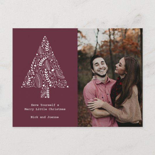 Frohe kleine Weihnachtsbudget Familie Foto Feiertagspostkarte (Vorderseite)