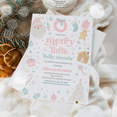 Frohe kleine Weihnachtsdusche Rosa und Silber Einladung