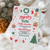 Frohe kleine Weihnachtsdusche rot und blau Einladung