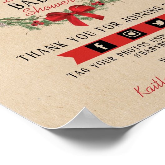 Frohe kleine Weihnachtsdusche Willkommen Poster (Ecke)