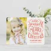 Frohe kleine Weihnachtsfotokarte Feiertagskarte (Stehend Vorderseite)