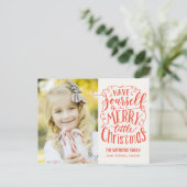 Frohe kleine Weihnachtskarte Feiertagspostkarte (Stehend Vorderseite)