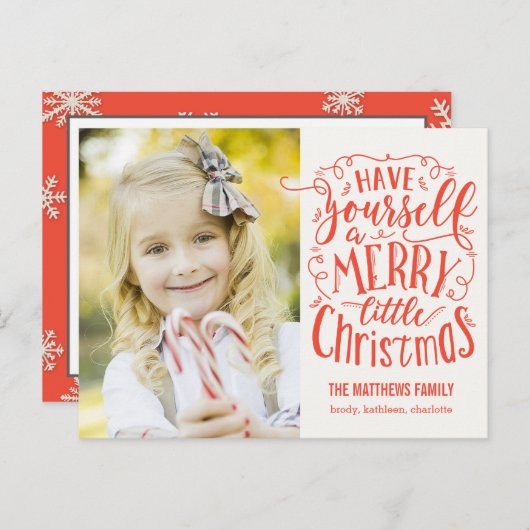 Frohe kleine Weihnachtskarte Feiertagspostkarte (Vorne/Hinten)