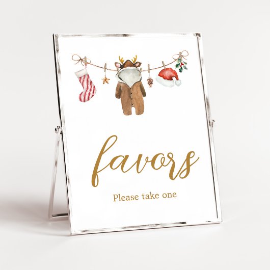 Frohe kleine Weihnachtskleidung Baby Duschfavorite Poster