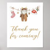 Frohe kleine Weihnachtskleidung Danke fürs Kommen Poster (Vorne)