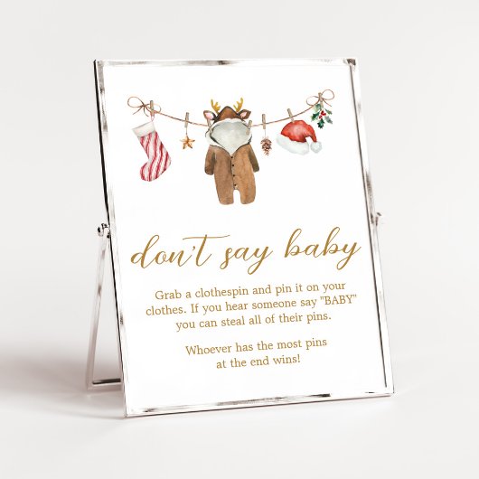 Frohe kleine Weihnachtskleidung sagt kein Baby Poster