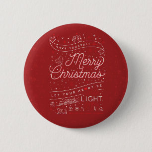Frohe kleine Weihnachtsknopf Pinback Button