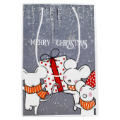 Frohe kleine Weihnachtsmäuse Mittlere Geschenktüte (Vorderseite)