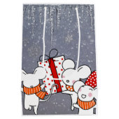 Frohe kleine Weihnachtsmäuse Mittlere Geschenktüte (Rückseite)