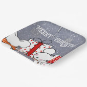 Frohe kleine Weihnachtsmäuse Pappteller (Gewinkelt)