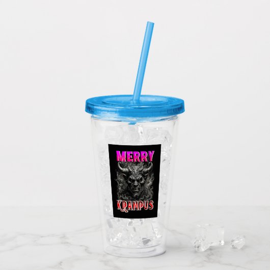 Frohe Krampus Acryltrinkbecher (Rückseite Ice)